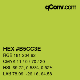 Color code: HEX #B5CC3E | qconv.com