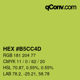 カラーコード: HEX #B5CC4D | qconv.com