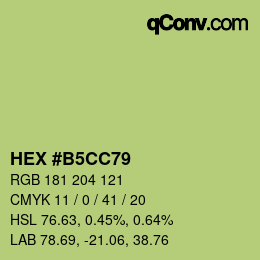 カラーコード: HEX #B5CC79 | qconv.com