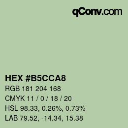 Color code: HEX #B5CCA8 | qconv.com