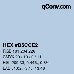 カラーコード: HEX #B5CCE2 | qconv.com