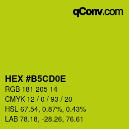 Color code: HEX #B5CD0E | qconv.com