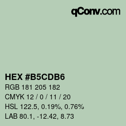 カラーコード: HEX #B5CDB6 | qconv.com
