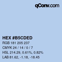 カラーコード: HEX #B5CDED | qconv.com