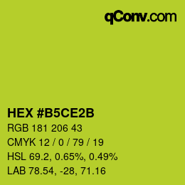 Color code: HEX #B5CE2B | qconv.com