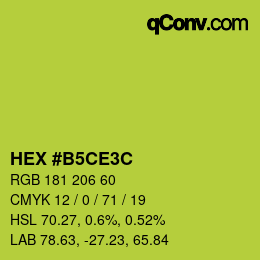 Color code: HEX #B5CE3C | qconv.com