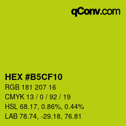 Color code: HEX #B5CF10 | qconv.com