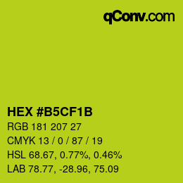 Color code: HEX #B5CF1B | qconv.com