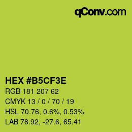 カラーコード: HEX #B5CF3E | qconv.com
