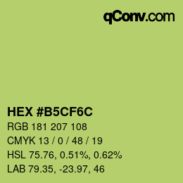Color code: HEX #B5CF6C | qconv.com