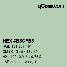 颜色代码: HEX #B5CFB5 | qconv.com