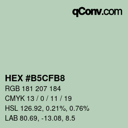 Color code: HEX #B5CFB8 | qconv.com