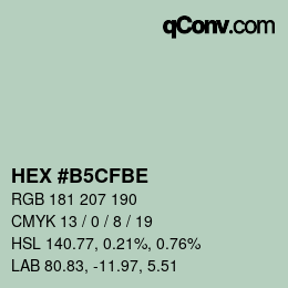 カラーコード: HEX #B5CFBE | qconv.com