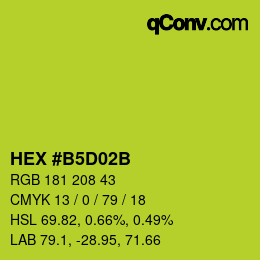 カラーコード: HEX #B5D02B | qconv.com