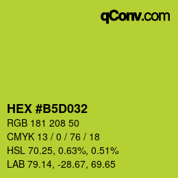 カラーコード: HEX #B5D032 | qconv.com