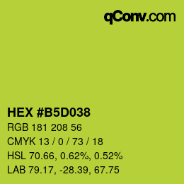 カラーコード: HEX #B5D038 | qconv.com
