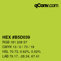 颜色代码: HEX #B5D039 | qconv.com
