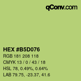 Color code: HEX #B5D076 | qconv.com