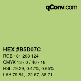 颜色代码: HEX #B5D07C | qconv.com
