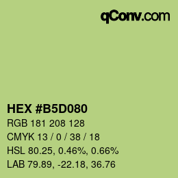 Color code: HEX #B5D080 | qconv.com