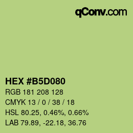 カラーコード: HEX #B5D080 | qconv.com