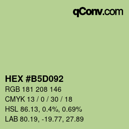 Farbcode: HEX #B5D092 | qconv.com