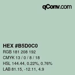 颜色代码: HEX #B5D0C0 | qconv.com