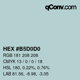 カラーコード: HEX #B5D0D0 | qconv.com