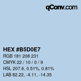 Color code: HEX #B5D0E7 | qconv.com