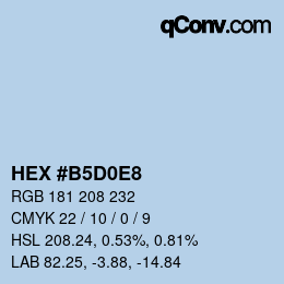 カラーコード: HEX #B5D0E8 | qconv.com