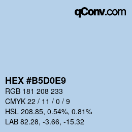 Color code: HEX #B5D0E9 | qconv.com