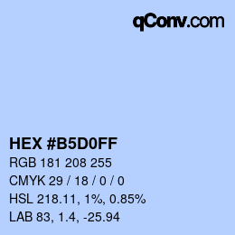 Color code: HEX #B5D0FF | qconv.com