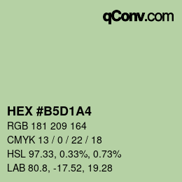 カラーコード: HEX #B5D1A4 | qconv.com