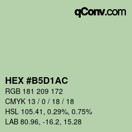 Color code: HEX #B5D1AC | qconv.com