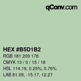 カラーコード: HEX #B5D1B2 | qconv.com
