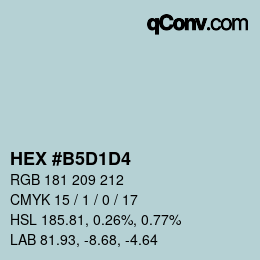 カラーコード: HEX #B5D1D4 | qconv.com