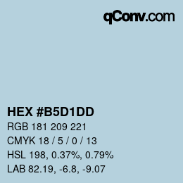 カラーコード: HEX #B5D1DD | qconv.com