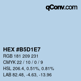 カラーコード: HEX #B5D1E7 | qconv.com