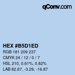 Código de color: HEX #B5D1ED | qconv.com