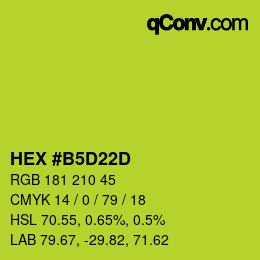 颜色代码: HEX #B5D22D | qconv.com