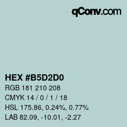 Color code: HEX #B5D2D0 | qconv.com