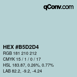 Color code: HEX #B5D2D4 | qconv.com