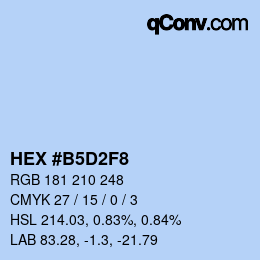 颜色代码: HEX #B5D2F8 | qconv.com