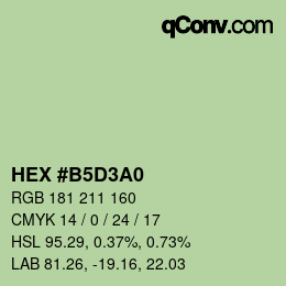 颜色代码: HEX #B5D3A0 | qconv.com
