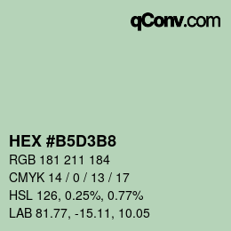 Color code: HEX #B5D3B8 | qconv.com