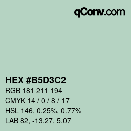 Color code: HEX #B5D3C2 | qconv.com