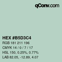 Color code: HEX #B5D3C4 | qconv.com