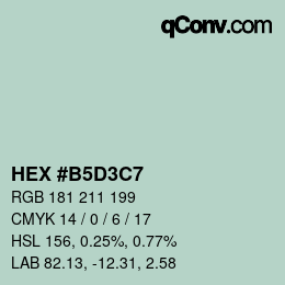 Color code: HEX #B5D3C7 | qconv.com