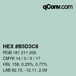 Color code: HEX #B5D3C8 | qconv.com