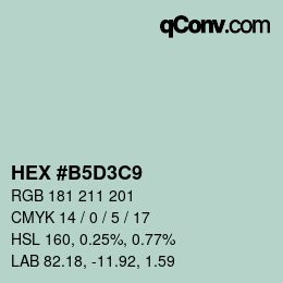 Color code: HEX #B5D3C9 | qconv.com